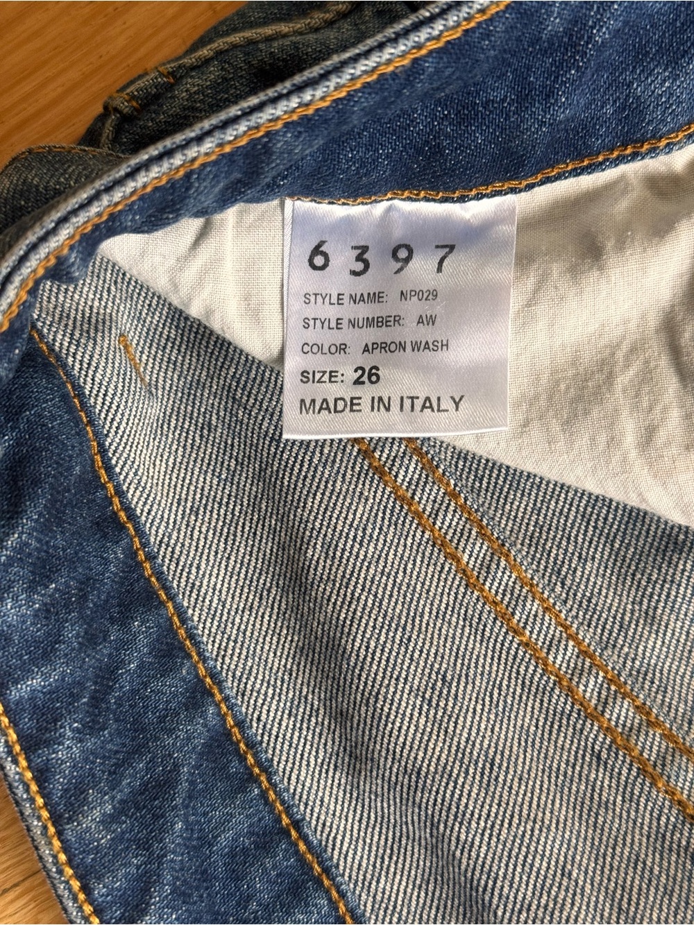 6397 Cropped Jeans Straight Fit, Shorty NP029, Apron Wash sz 26, made in Italy - Picture 3 of 4